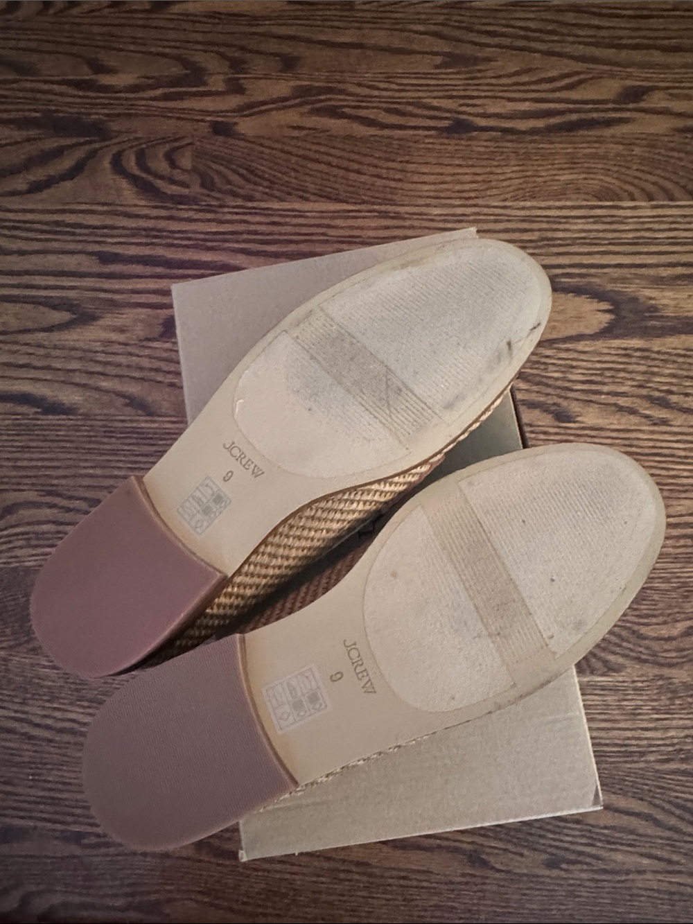 J. Crew Cedarwood Raffia woven penny loafers. Size 9. - Picture 4 of 5